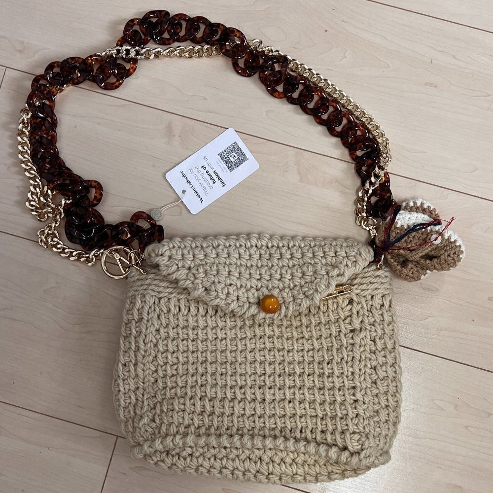 La Milanesa Wool Crochet Crossbody Bag Satchel